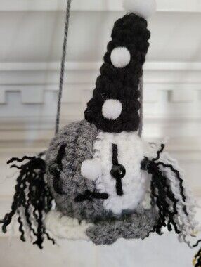 Halloween Harlequin Clown Italian Black White  Decoration Ornament Grunge Goth